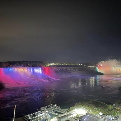 Niagara Falls Ontario And New York By Night Niagara Falls Ontario